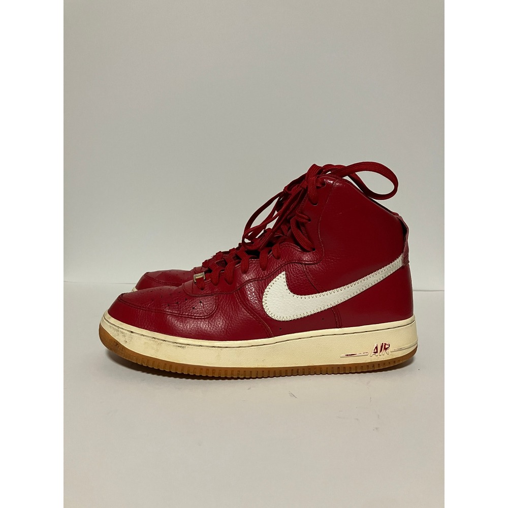 Nike Mens Air Force 1 High Size 10 Red White Leather Sneakers Style 315121-605